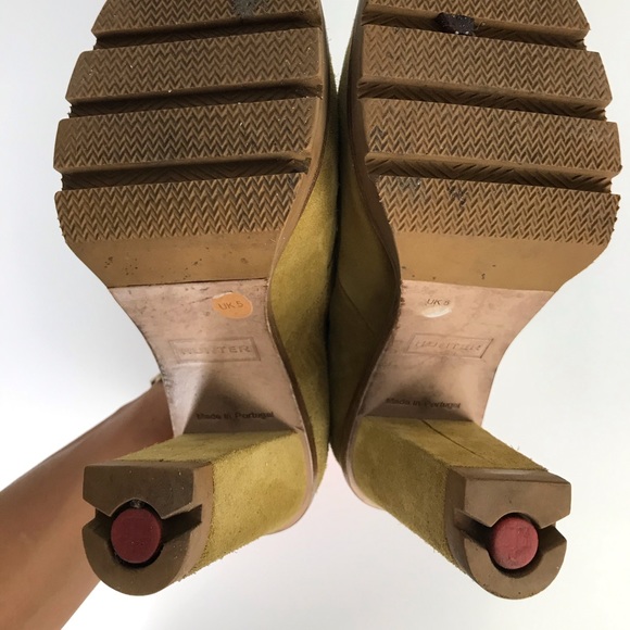 Hunter Booties UK Ochre Suede Ankle Strap RARE - Picture 7 of 9